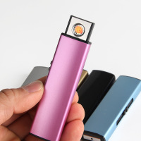 创意防风USB电子充电打火机点烟器双面点火多色可选打火机充电创意个性防风气电两用usb电子点烟器送男友潮