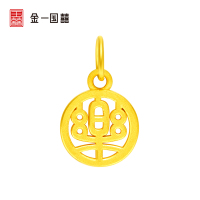 金一国囍足金3D硬金福樂安路路通黄金吊坠镂空吊坠通用款（定价）ACD063