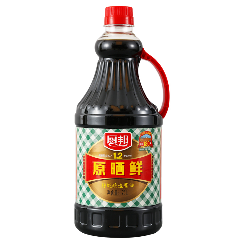 厨邦 原晒鲜1.25L 调味品酱油生抽 晒足180天 味道鲜美 酿造酱油 生抽