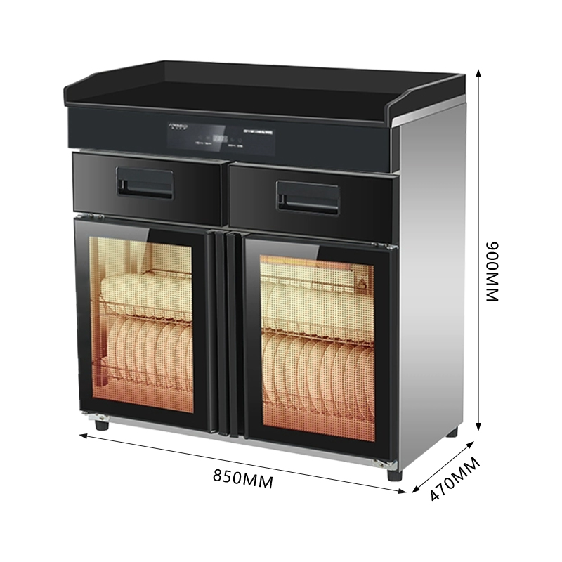 臻远ZY50429037配餐柜消毒碗柜茶水柜带抽屉调料台 数显款高清大图