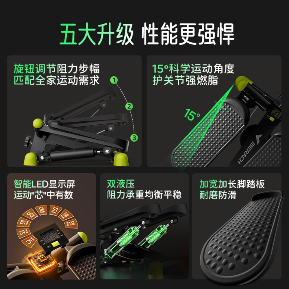 麦瑞克(MERACH)踏步机家用爬楼机小型登山脚踏机椭圆仪居家健身跑步减肥器材高清大图