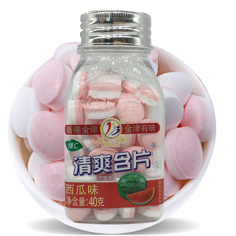 1瓶装水果糖口香糖薄荷糖薄荷糖维C爽口含片清新口气清凉润喉糖清爽清口接吻糖果廣濟橋