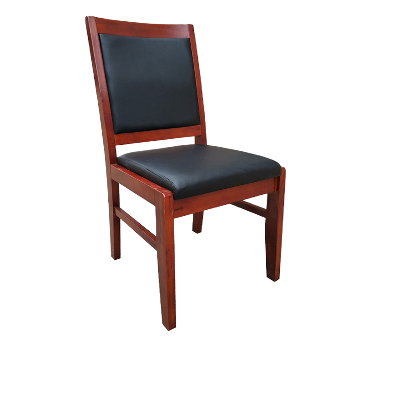 易企采 办公家具实木平头会议椅办公椅棋牌椅油漆木质员工椅