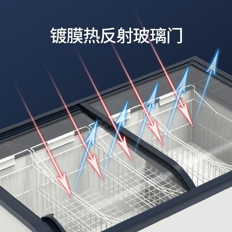 澳柯玛800升超市组合展示柜商超岛柜 卧式冰柜冰淇淋冷冻雪糕柜冷饮水饺丸子保鲜柜 直柜IHF-D2209PA