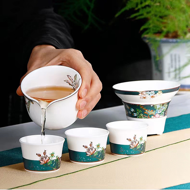 北国风光 绿野仙踪骨瓷绿色中式功夫茶具 TS-0101L 套高清大图