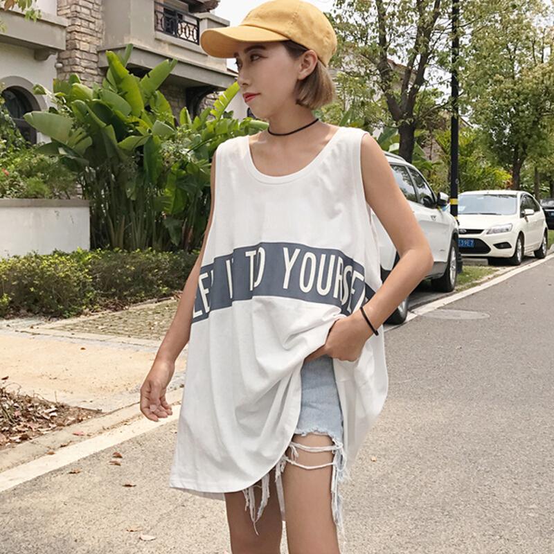 200斤胖mm加肥加大码夏装韩版中长款无袖背心T恤中长款带上衣女