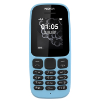 诺基亚（NOKIA）105新款 蓝色 直板按键 移动联通2G手机 双卡双待 老人手机 学生备用功能机