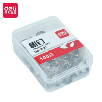得力(deli)0022 图钉 100粒/盒 电镀图层 单盒装