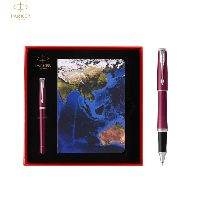 派克（PARKER）签字笔礼盒 都市粉红白夹宝珠笔+NASA AR笔记本礼盒套装