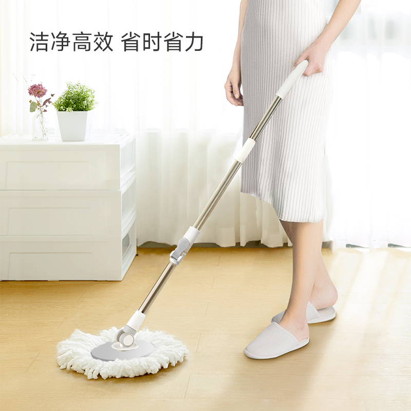 全格平板拖把免手洗家用一拖净懒人墩布企业 旋转甩水拖把QJ030401高清大图