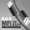 安克(Anker)苹果数据线(0.9米 黑色)苹果MFI官方认证2.4A快充连接线充电线iPhone/iPad原装芯片