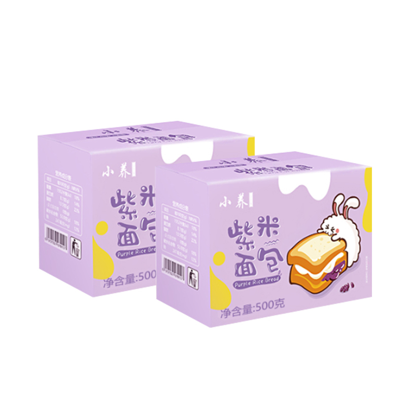 小养 紫米面包500g/箱*2箱 整箱营养速食早餐夹心吐司网红零食BK