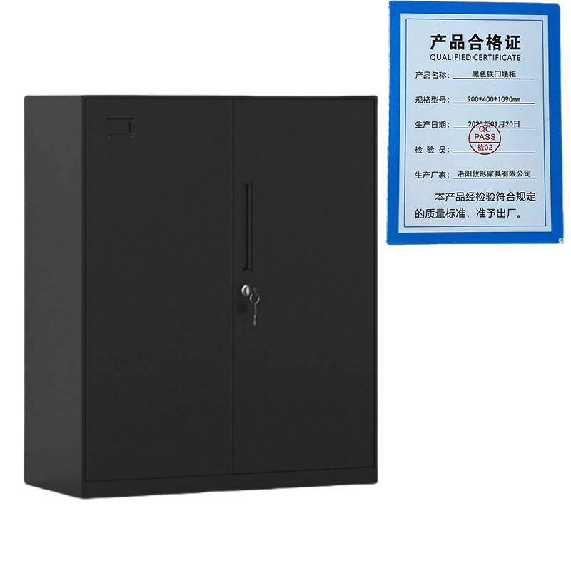 凌迪星黑色铁门矮柜900*400*1090mm台高清大图