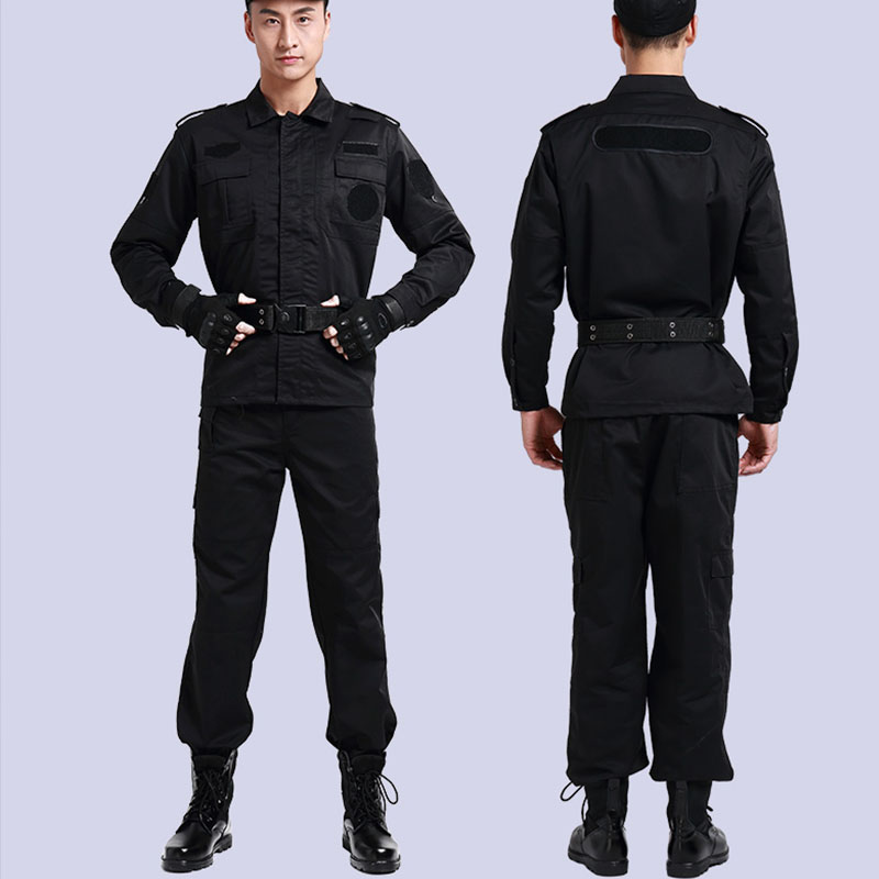 酷勤保安服春秋季套装夏装男黑色短袖形象岗作训服制服工作服长袖