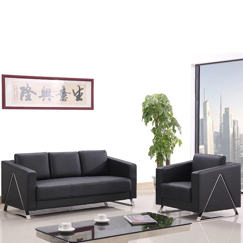 [万保]办公家具 办公室沙发茶几组合 会客接待现代简约休闲三人位单人位沙发茶几 可定制其他