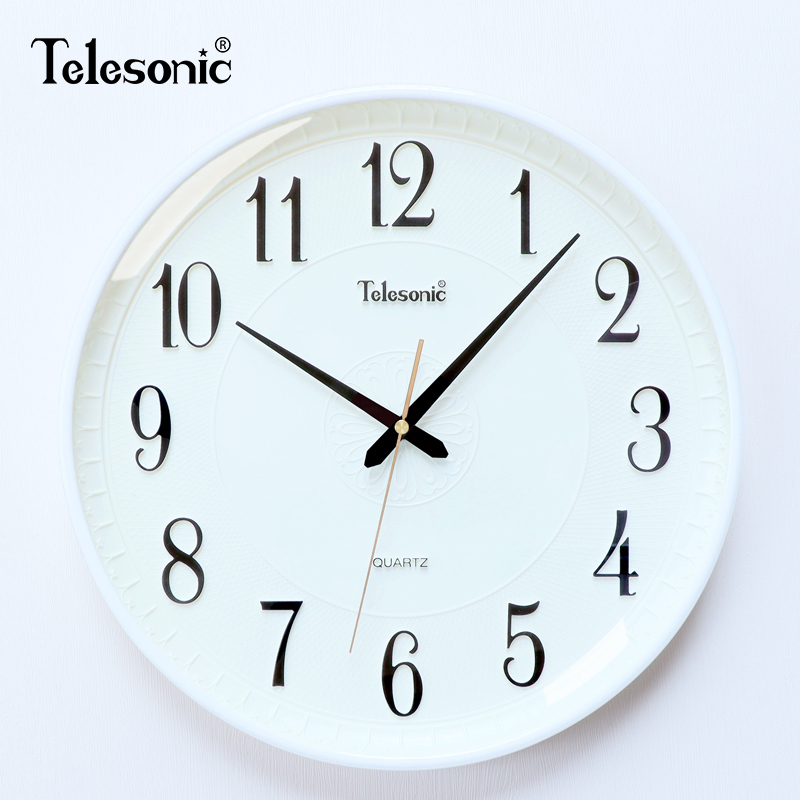 telesonic天王星轻奢艺术挂钟客厅网红餐厅装饰钟表时尚创意浮雕挂表