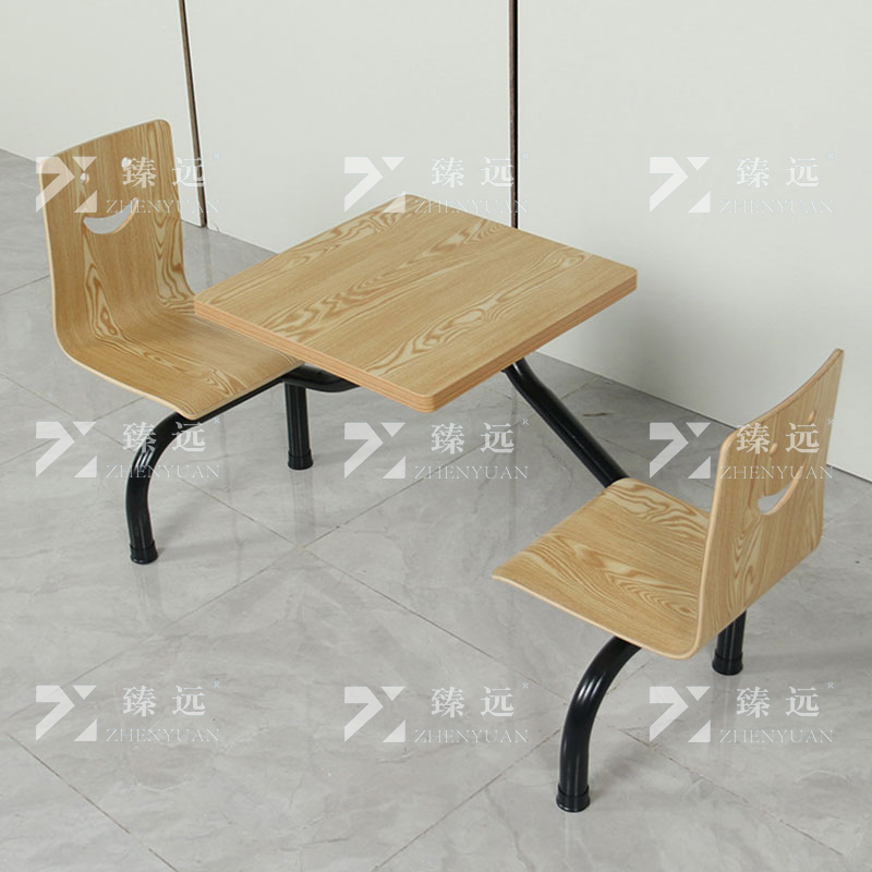 臻远 ZY4040828 连体餐桌椅组合食堂员工餐厅二人位连体餐桌