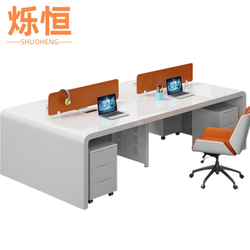 烁恒 办公桌 四人位含柜 套高清大图