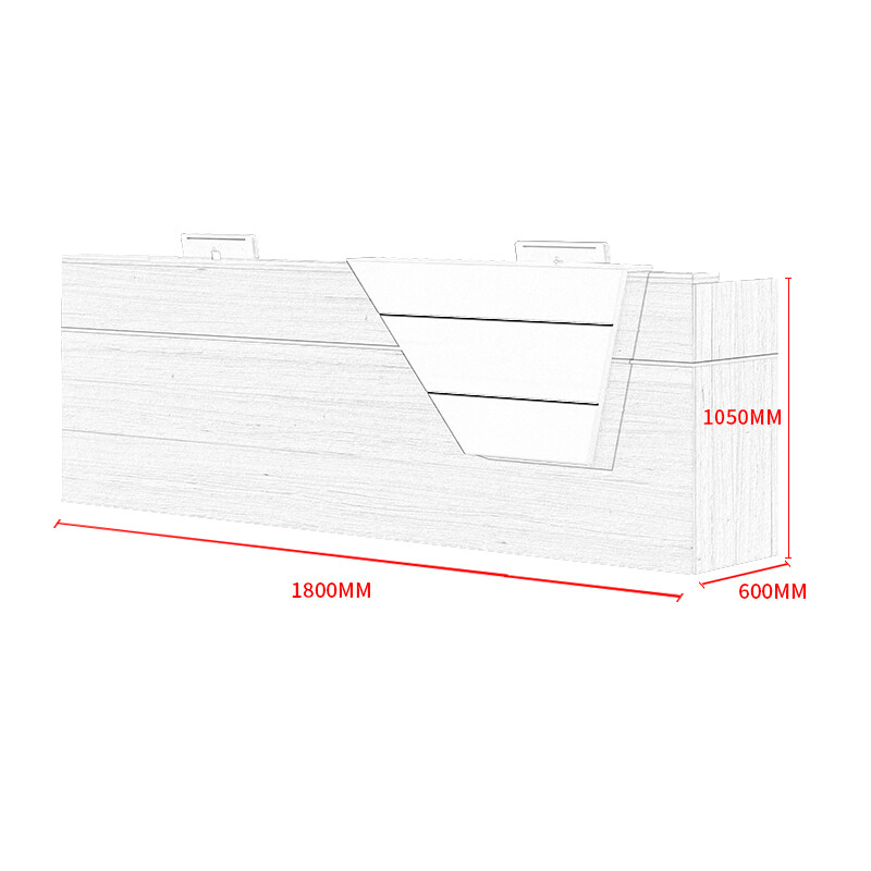 绵冠MIANGUAN前台接待台简约现代咨询迎宾收银台前台办公桌吧台办公室柜台高清大图