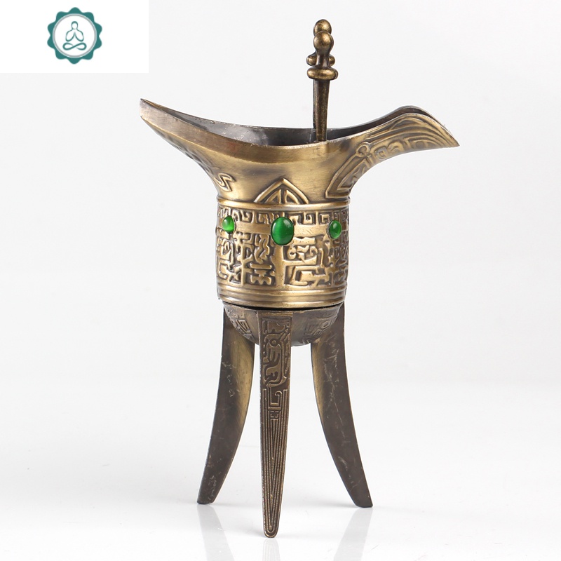 仿古酒具摆件汉代三足古代酒樽爵杯两白酒杯白酒烈酒烧酒盅封后加厚特