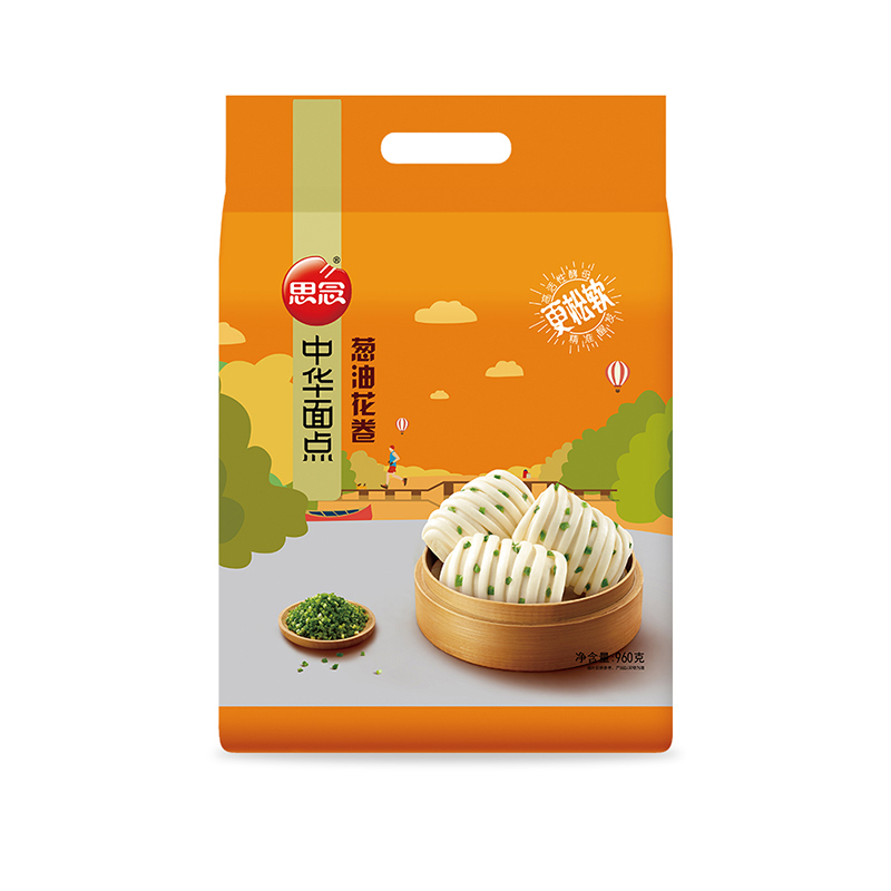 思念中华面点葱油花卷960g