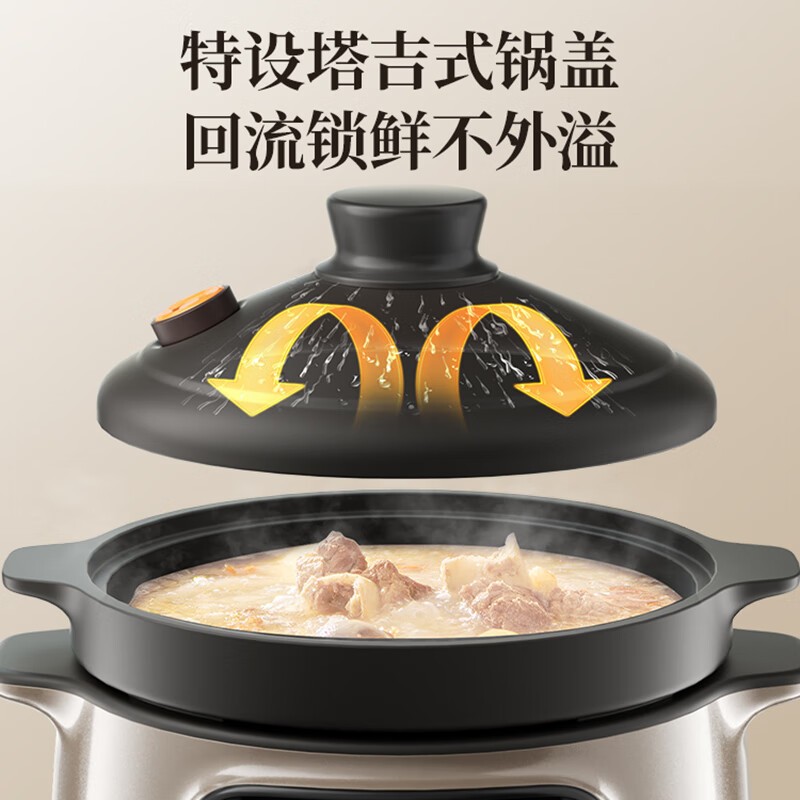 苏泊尔电炖锅DG50YC875 5L大容量微电脑预约单胆甜品炖煮5人以上家用高清大图
