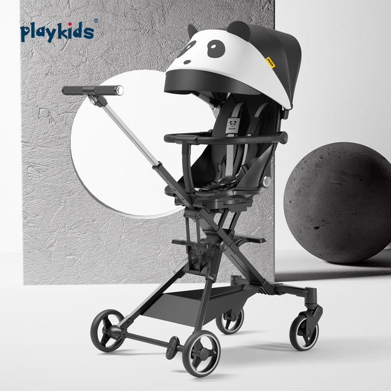 playkids遛娃双向婴儿推车可坐可躺轻便折叠手推车高景观溜娃神器
