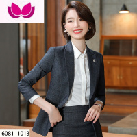 七斓高端职业西装套装女2023新款气质女士正装西服外套酒店经理工作服 2XL 单件灰色西装