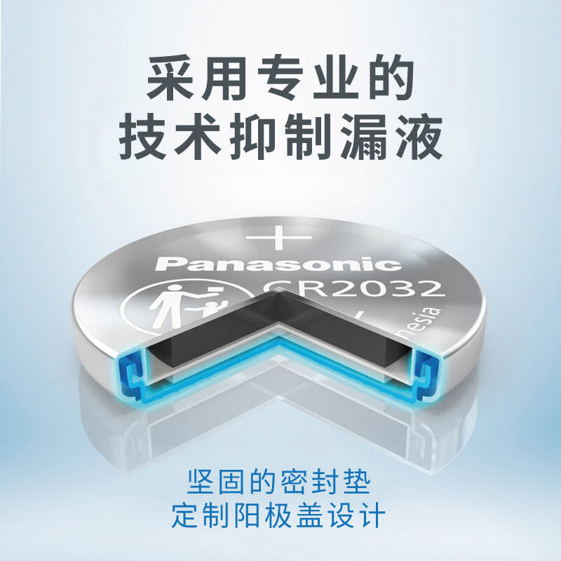 松下(Panasonic)升级CR2032E进口纽扣电池3V适用汽车钥匙遥控器手表电脑主板电子秤小米盒子CR2032五粒高清大图