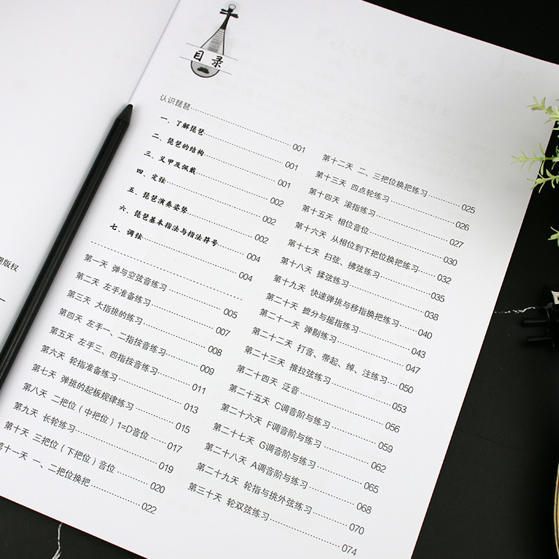 琵琶自学一月通 [正版]扫码看视频示范 琵琶自学一月通 零基础琵琶弹奏入门教程 乐理基础琵琶指法 琵琶乐曲琵琶练习曲 琵高清大图