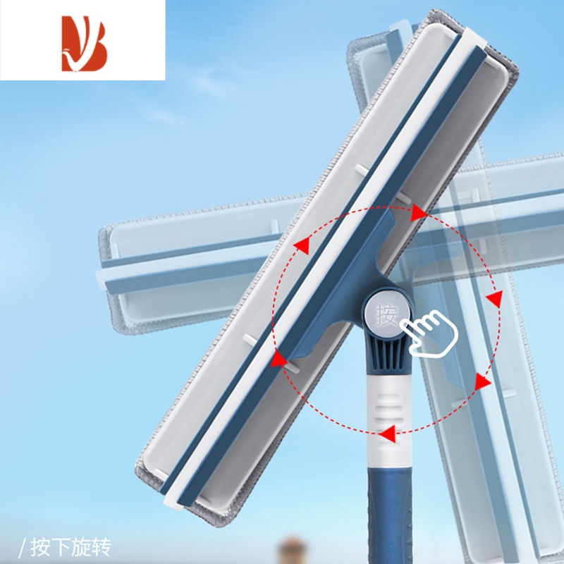 三维工匠擦玻璃神器家用伸缩杆双面擦窗刷刮洗刮水器一体高楼清洗窗 普通款一布擦玻璃器高清大图