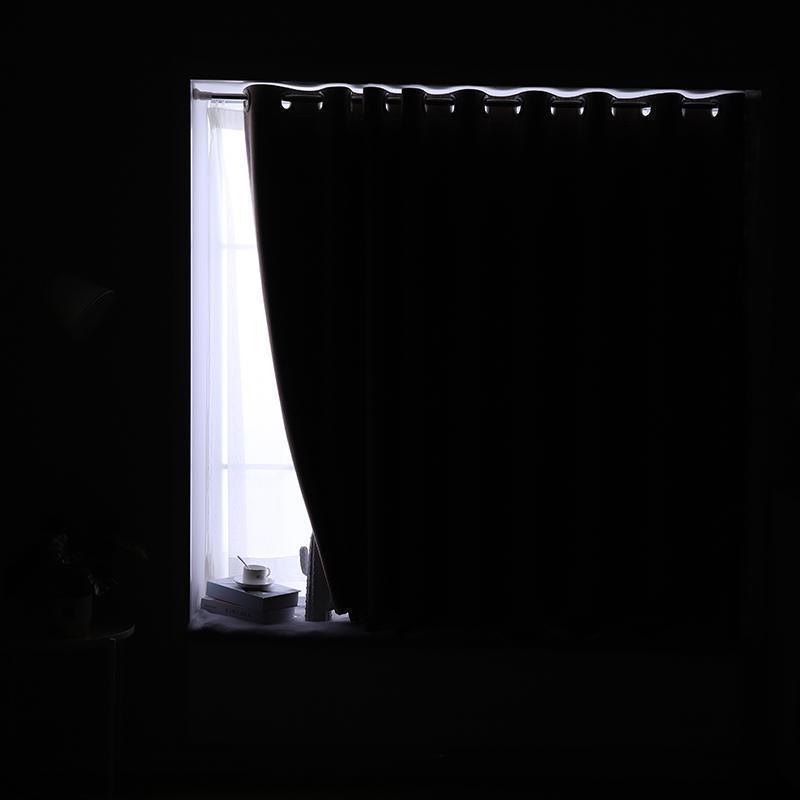 美帮汇简易小飘窗窗帘成品遮光免打孔安装出租房卧室防风北欧简约窗帘布高清大图