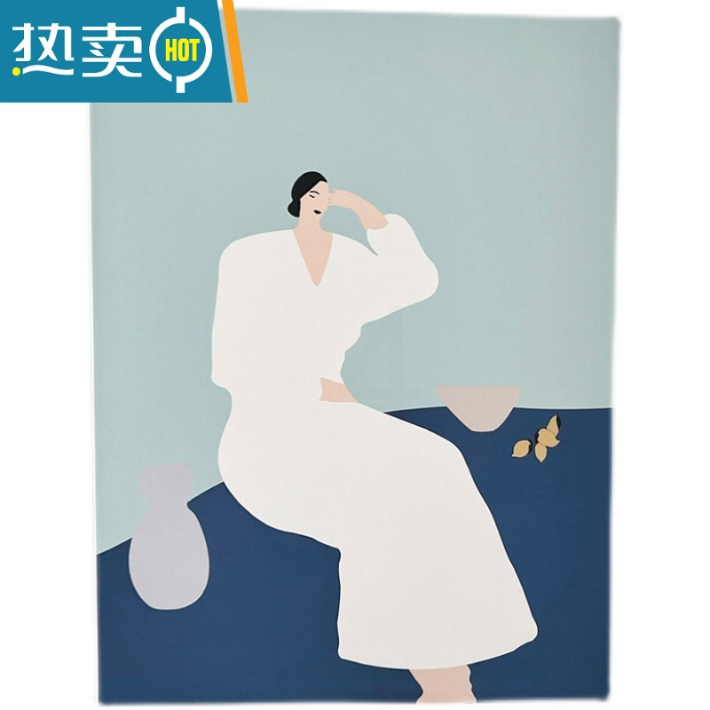 敬平ins风创意花朵装饰画 复古北欧风人物挂画桌面相框画摆件拍摄背景装饰画
