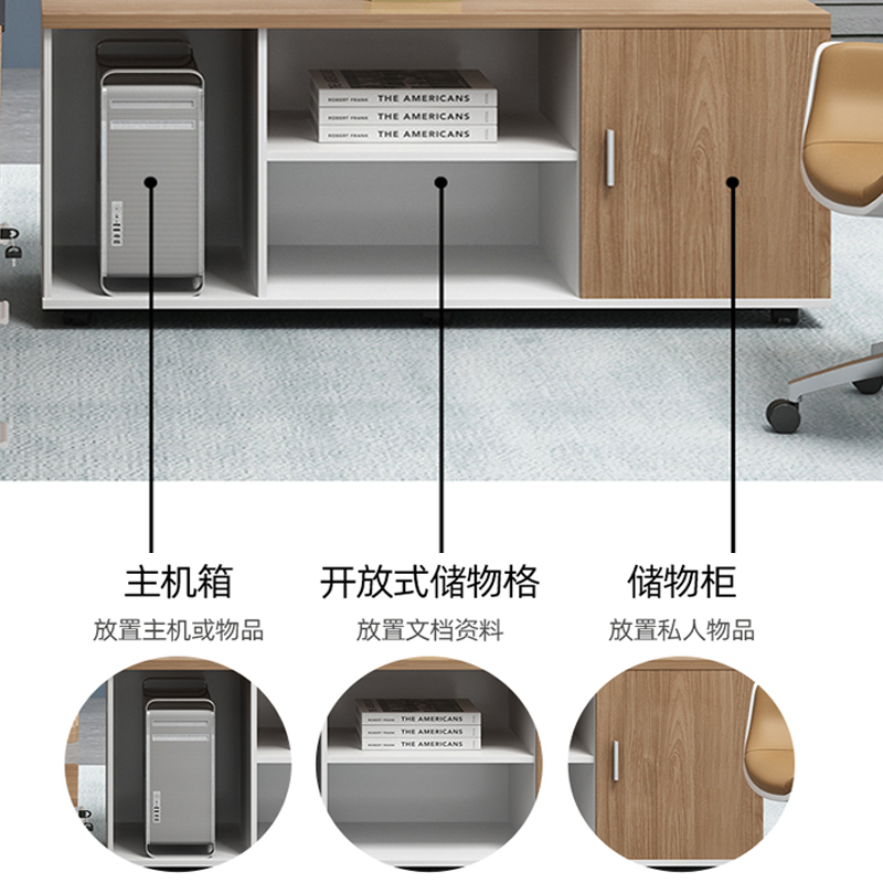 DXBG简约工作桌办公桌椅组合带侧柜+矮柜+办公椅[工厂现做 7天内发货]