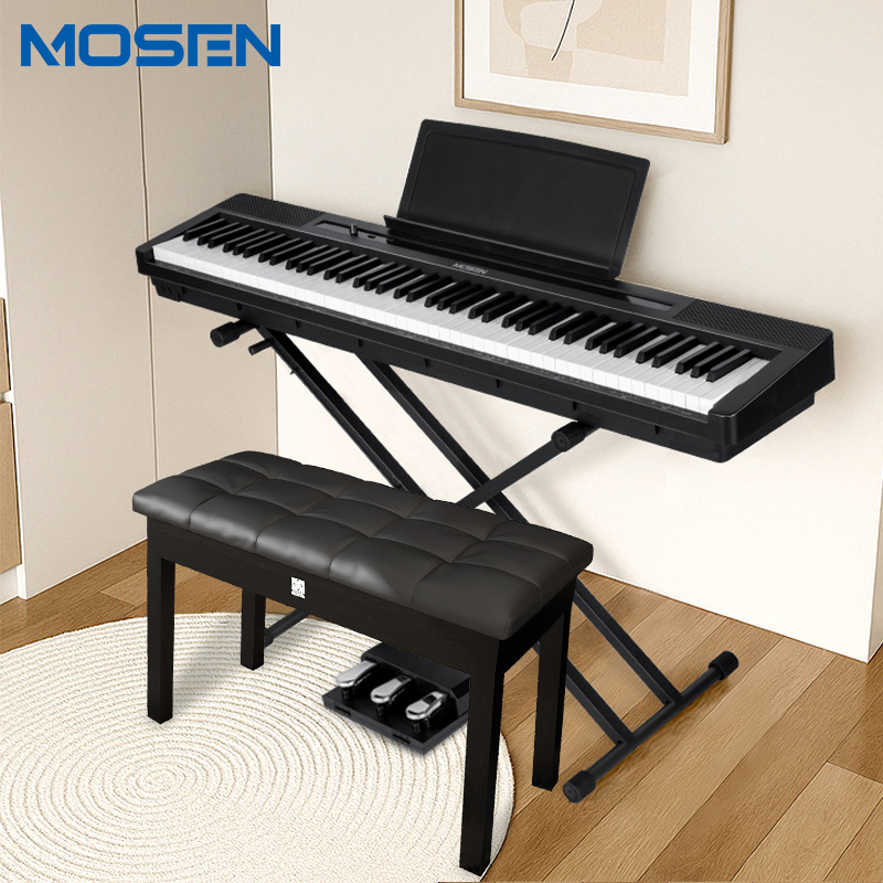 MOSEN莫森MS-210P电钢琴88键全重锤键盘电子钢琴 MS-210P【X架+三踏板+琴凳礼包】