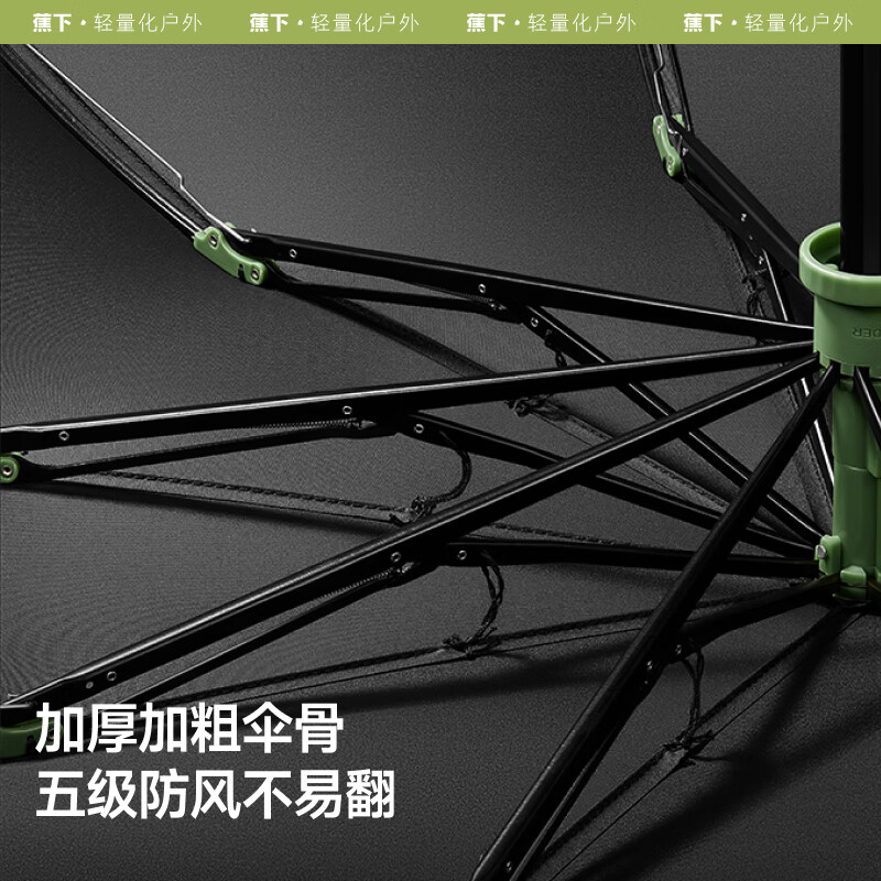 蕉下(beneunder)全自动雨伞 三折防风加固折叠8骨伞深丛绿高清大图