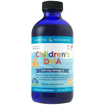 挪威小鱼(Nordic Naturals)儿童深海鳕鱼肝油237ml/瓶装(草莓味)12个月以上 美国进口