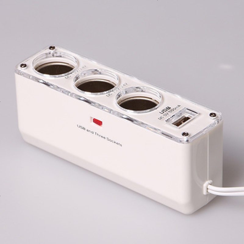 点烟器一拖三带usb车载充电器一分三车充转换插头多功能汽车用品