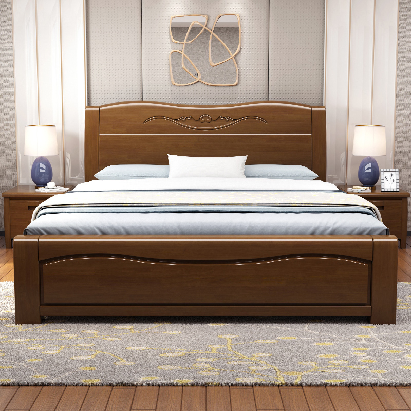 宜木雅居 床 实木床 简约现代双人床180cm×200cm实木1.