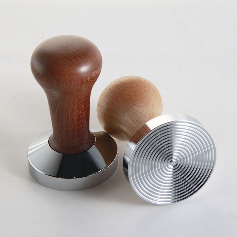 不锈钢压粉器 58mm木柄压粉器 咖啡器具配套 粉锤 咖啡布粉器