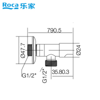 Roca/乐家卫浴原装90度铜质陶瓷阀芯角阀浴室马桶龙头三角阀三通阀芯