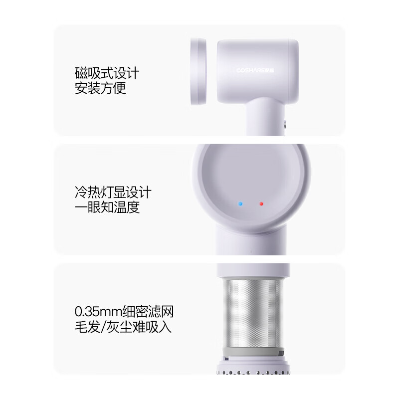 酷鲨COSHARE 酷鲨负离子低噪音护发高速吹风机 HD20熏衣紫高清大图