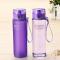 Powcan保康夏季新品学生水杯塑料超大容量磨砂防摔防爆便携太空杯 灰色【透明款】 400毫升