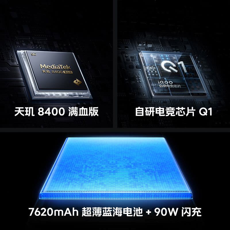 iQOO Z10 Turbo 星穹黑 12GB+256GB 全网通5G手机天玑8400满血版 7620mAh超薄蓝海电池大电池大内存学生智能手机图片