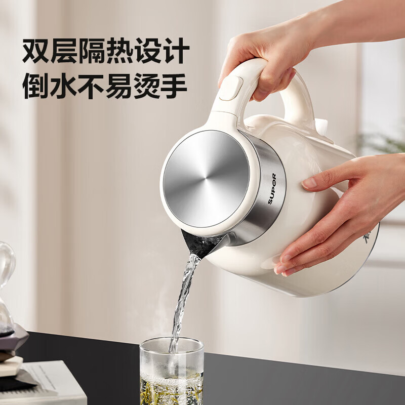 苏泊尔(SUPOR)2L大容量家用多功能电热水壶烧水壶开水壶电水壶2200W速沸 有钛内胆一键开盖 SW-20T03S高清大图