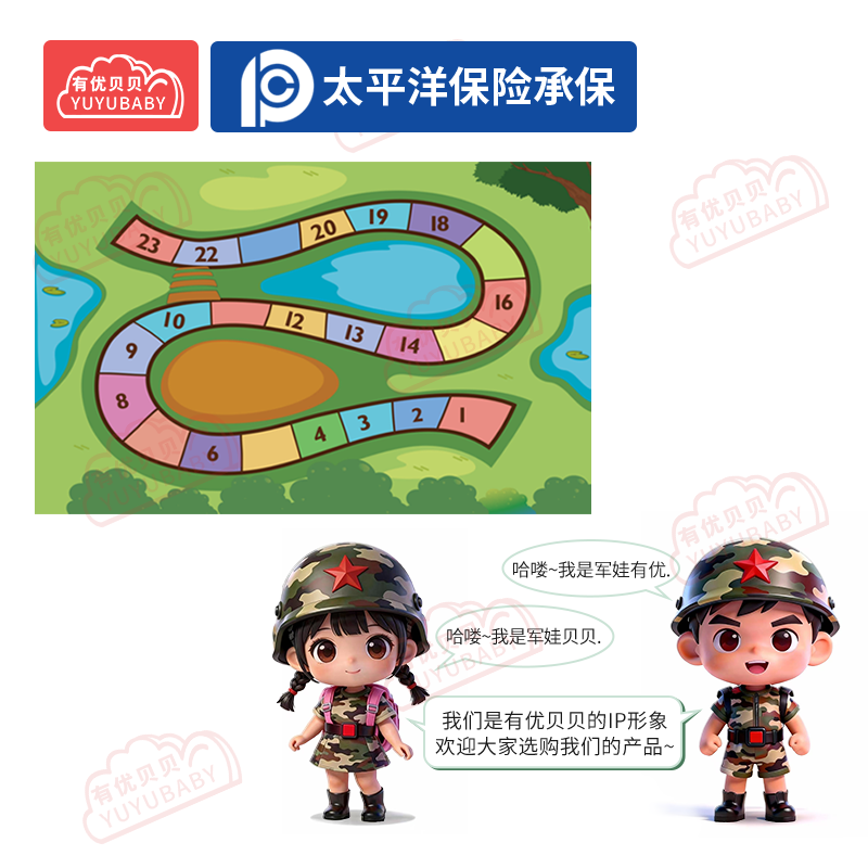 有优贝贝(YUYUBABY)幼儿园儿童室内户外玩具游乐设施数字地图地毯