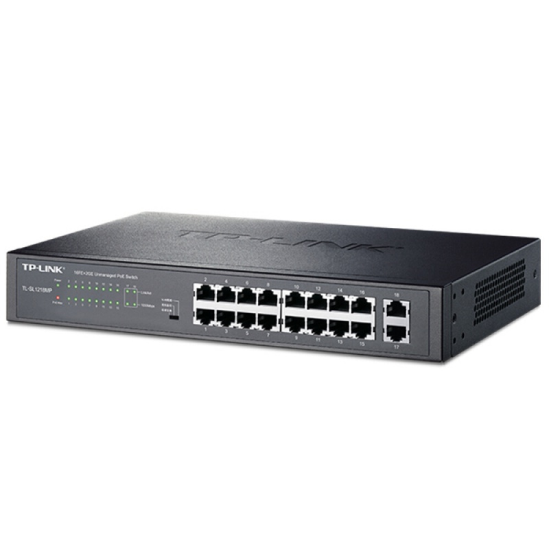 TP-LINK TL-SL1218MP 16口百兆PoE 交换机 2个千兆口