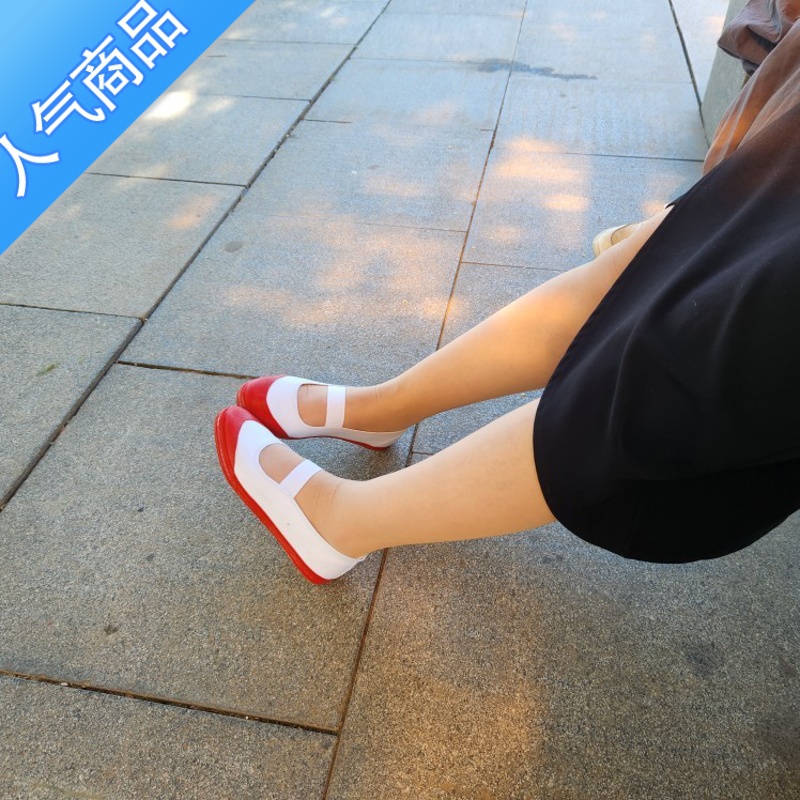 SUNTEK夏季大码女帆布鞋平底白布鞋一脚蹬成人白跳舞鞋女学生防滑小白帆高清大图