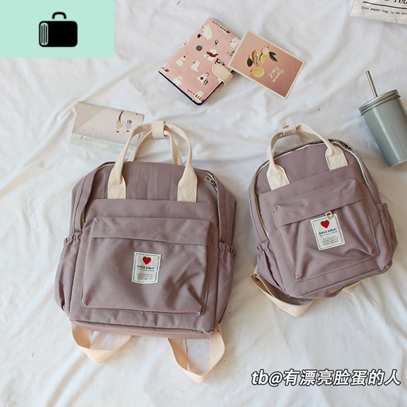 ins风原宿双肩包女百搭手提包mini中学生少女书包学院风休闲背包NEW LAKE JL82紫色小号