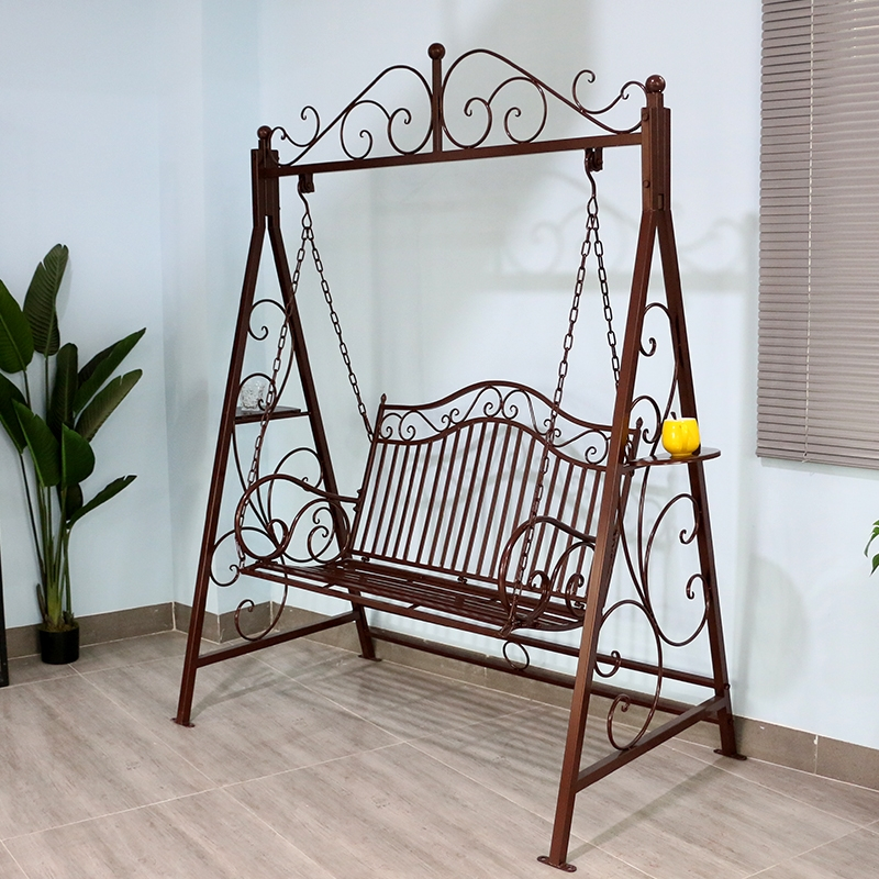 定制户外秋千椅铁艺摇摇椅闪电客欧式吊椅室外庭院摇篮双人吊床公园